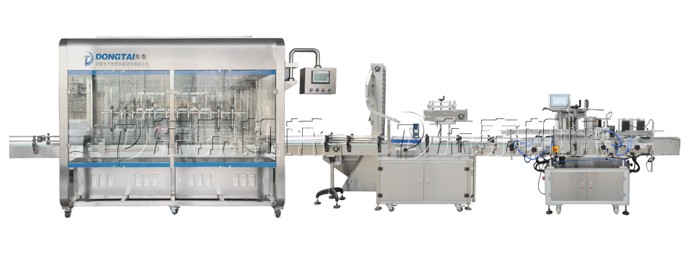食用油灌裝旋蓋貼標生產線